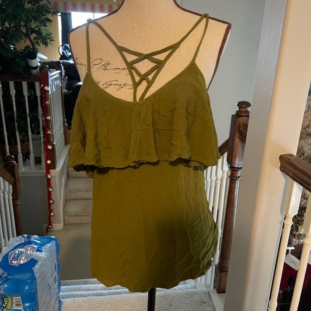 Green off the shoulder top